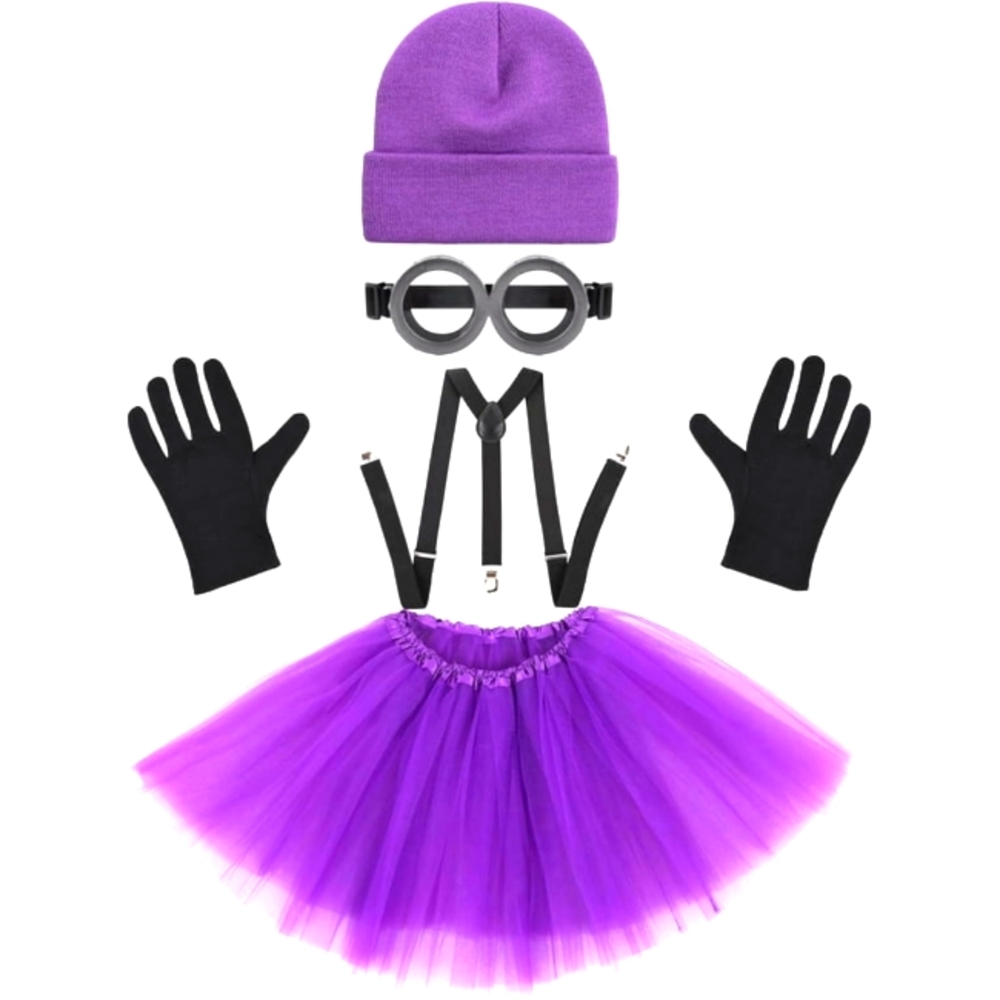 HALLOWEEN purple tutu suspenders costume Minions accessories NWT